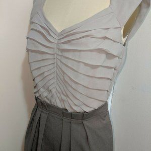 Anthropologie Max and Cleo Pleated Grey Dress 4